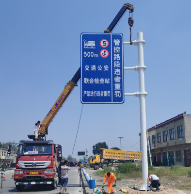 黄南双悬臂标志杆、交通标志杆制作、门架立柱加工厂家